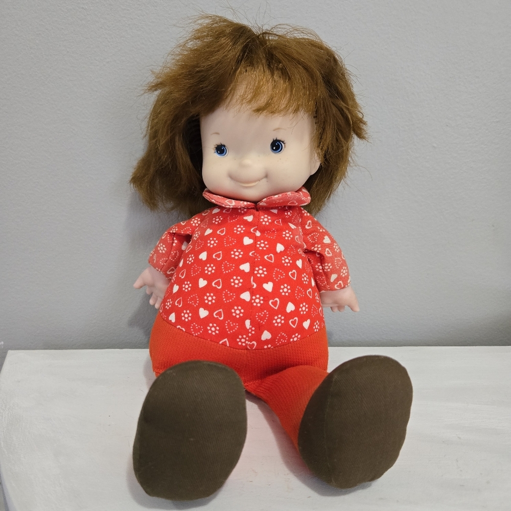 Vintage Fisher Price Lapsitter Doll Burnette With Red Dress